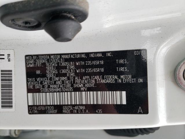 Photo 14 from auction – 2021 TOYOTA HIGHLANDER with VIN 5TDBZRBH8MS104695