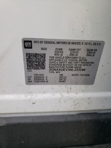 Photo 14 from auction – 2022 CHEVROLET EQUINOX LT with VIN 3GNAXUEVXNL233199
