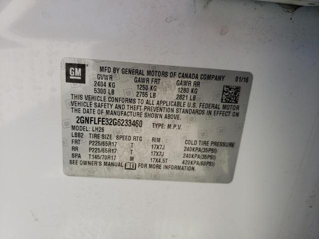 Photo 14 from auction – 2016 CHEVROLET EQUINOX LT with VIN 2GNFLFE32G6233460