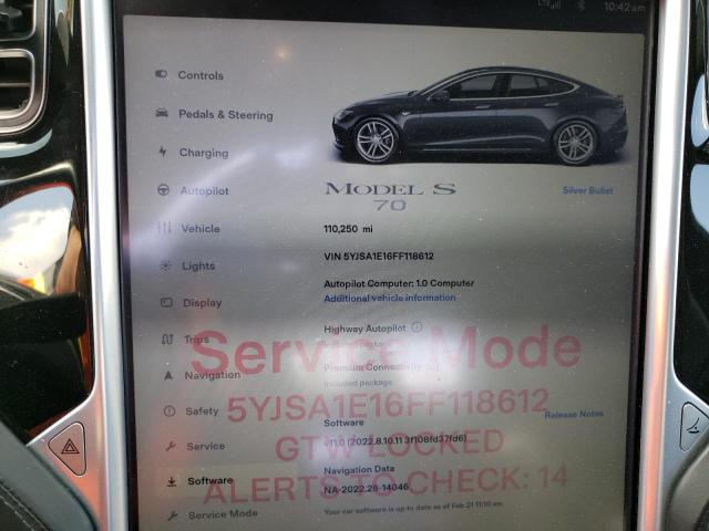 Photo 9 from auction – 2015 TESLA MODEL S with VIN 5YJSA1E16FF118612