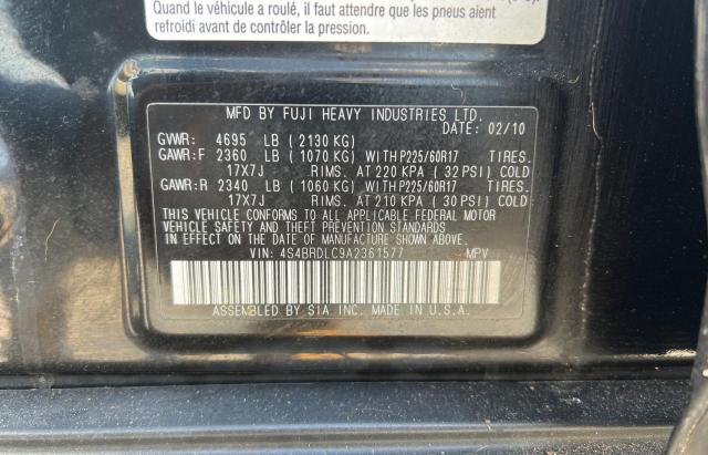 Photo 10 from auction – 2010 SUBARU OUTBACK 3. with VIN 4S4BRDLC9A2361577