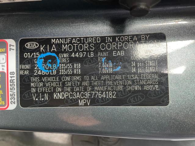 Photo 10 from auction – 2015 KIA SPORTAGE E with VIN KNDPC3AC3F7764182
