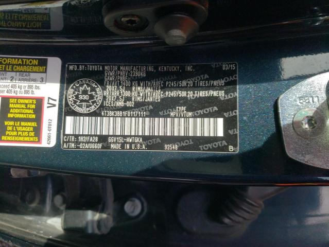 Photo 14 from auction – 2015 TOYOTA VENZA LE with VIN 4T3BK3BB1FU117111