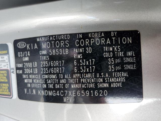 Photo 14 from auction – 2014 KIA SEDONA LX with VIN KNDMG4C7XE6591620