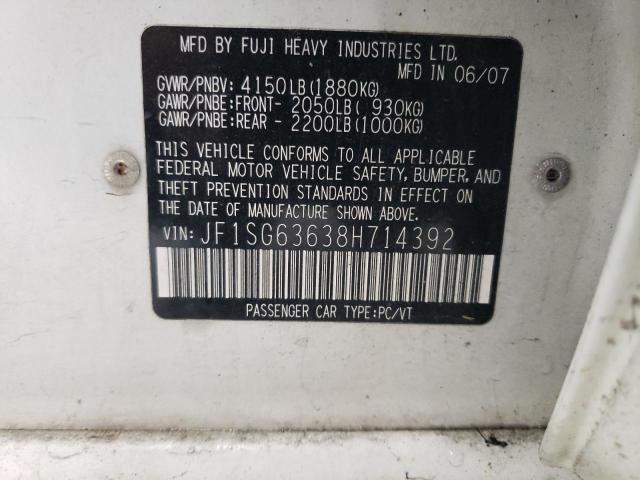 Photo 14 from auction – 2008 SUBARU FORESTER 2 with VIN JF1SG63638H714392