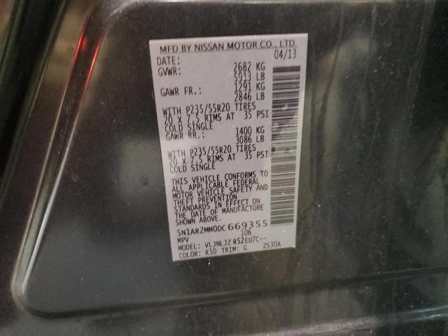 Photo 14 from auction – 2013 NISSAN PATHFINDER with VIN 5N1AR2MM0DC669355