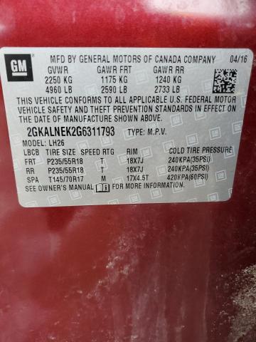 Photo 14 from auction – 2016 GMC TERRAIN SL with VIN 2GKALNEK2G6311793