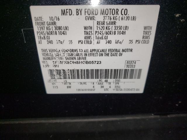 Photo 14 from auction – 2017 FORD EXPLORER X with VIN 1FM5K8DH8HGB05723