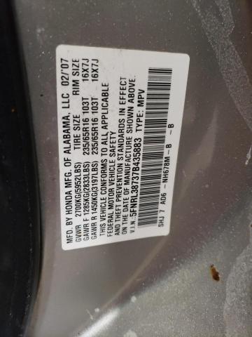 Photo 14 from auction – 2007 HONDA ODYSSEY EX with VIN 5FNRL38737B435883