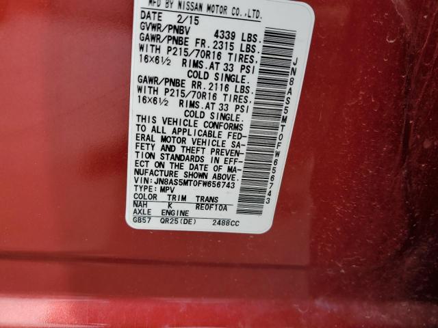 Photo 14 from auction – 2015 NISSAN ROGUE SELE with VIN JN8AS5MT0FW656743