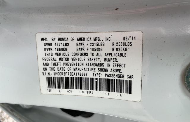Photo 10 from auction – 2014 HONDA ACCORD EX with VIN 1HGCR2F75EA178668