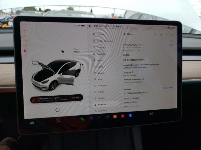 Photo 9 from auction – 2021 TESLA MODEL Y with VIN 5YJYGDEE2MF218412