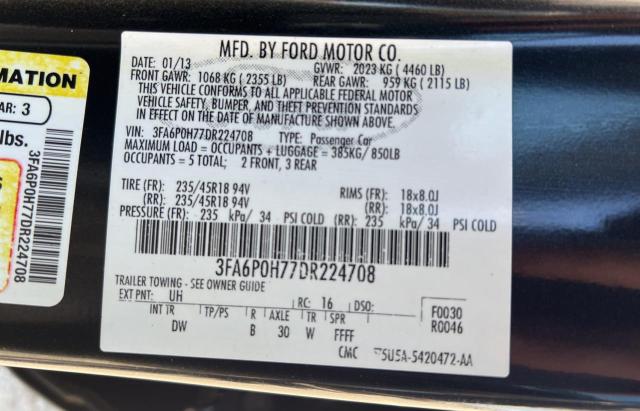 Photo 10 from auction – 2013 FORD FUSION SE with VIN 3FA6P0H77DR224708