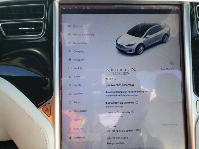 Photo 9 from auction – 2017 TESLA MODEL X with VIN 5YJXCBE20HF061342