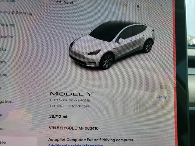 Photo 9 from auction – 2021 TESLA MODEL Y with VIN 5YJYGDEE1MF083410
