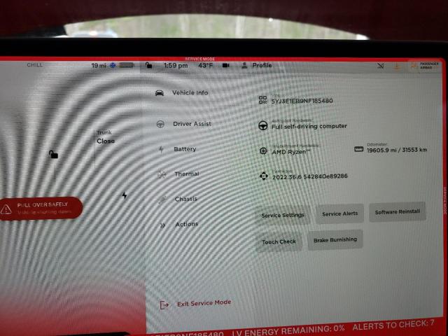 Photo 9 from auction – 2022 TESLA MODEL 3 with VIN 5YJ3E1EB9NF185480