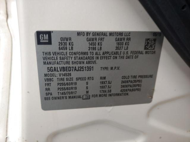 Photo 10 from auction – 2010 BUICK ENCLAVE CX with VIN 5GALVBED7AJ251391