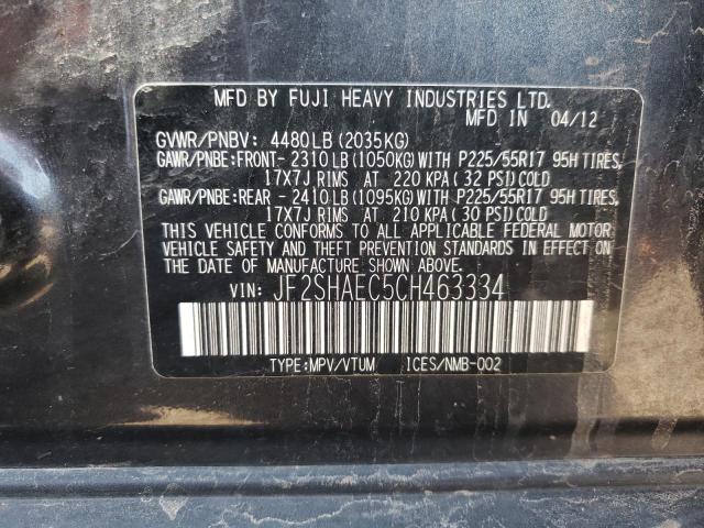 Photo 14 from auction – 2012 SUBARU FORESTER L with VIN JF2SHAEC5CH463334