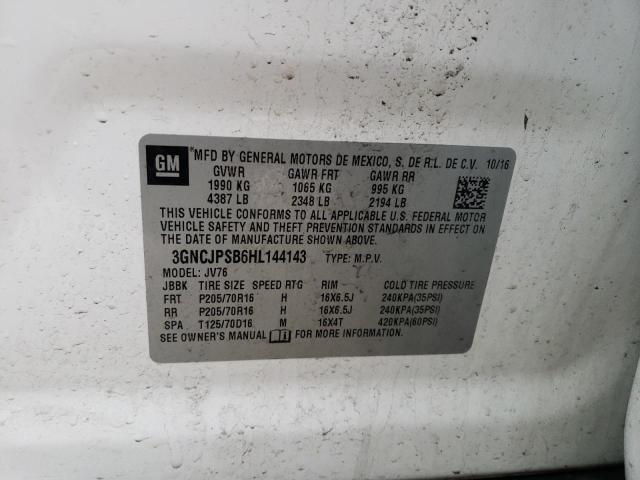 Photo 14 from auction – 2017 CHEVROLET TRAX 1LT with VIN 3GNCJPSB6HL144143