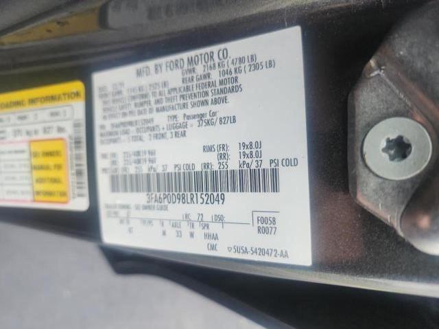 Photo 10 from auction – 2020 FORD FUSION TIT with VIN 3FA6P0D98LR152049
