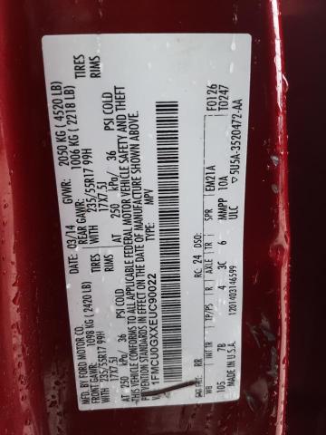 Photo 14 from auction – 2014 FORD ESCAPE SE with VIN 1FMCU0GXXEUC90022