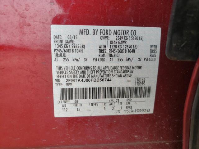 Photo 14 from auction – 2015 FORD EDGE SEL with VIN 2FMTK4J86FBB56744