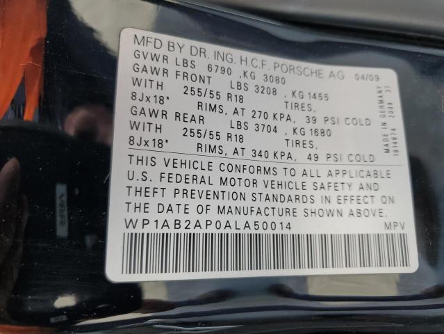 Photo 14 from auction – 2010 PORSCHE CAYENNE S with VIN WP1AB2AP0ALA50014