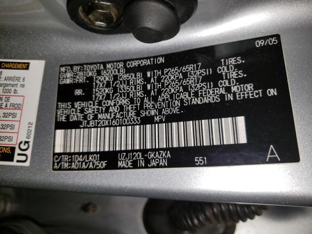 Photo 14 from auction – 2006 LEXUS GX 470 with VIN JTJBT20X160100333