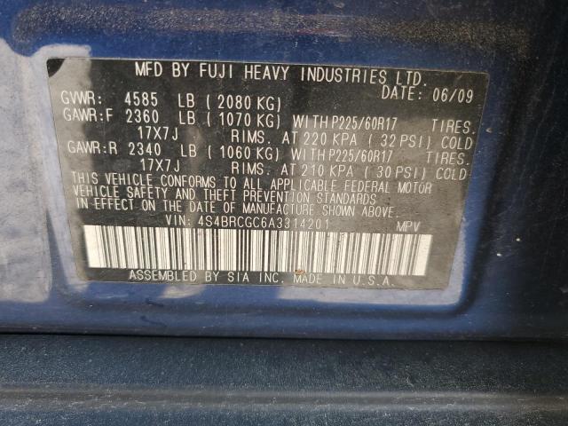 Фото 14 с аукциона – 2010 SUBARU OUTBACK 2. с VIN 4S4BRCGC6A3314201