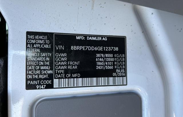 Photo 10 from auction – 2016 MERCEDES-BENZ SPRINTER 2 with VIN 8BRPE7DD6GE123738