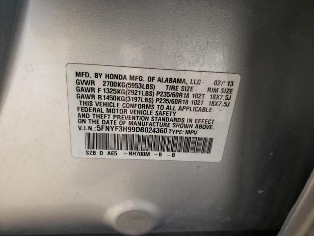 Photo 14 from auction – 2013 HONDA PILOT TOUR with VIN 5FNYF3H99DB024360