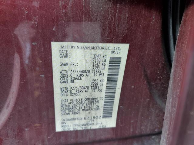 Photo 14 from auction – 2012 NISSAN ARMADA SV with VIN 5N1BA0NF8CN621802