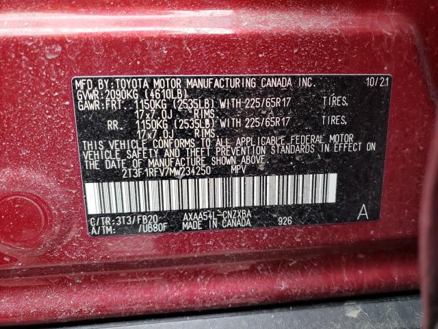 Photo 14 from auction – 2021 TOYOTA RAV4 LE with VIN 2T3F1RFV7MW234250