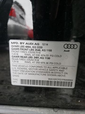 Photo 14 from auction – 2015 AUDI Q3 PRESTIG with VIN WA1GFCFS1FR009554