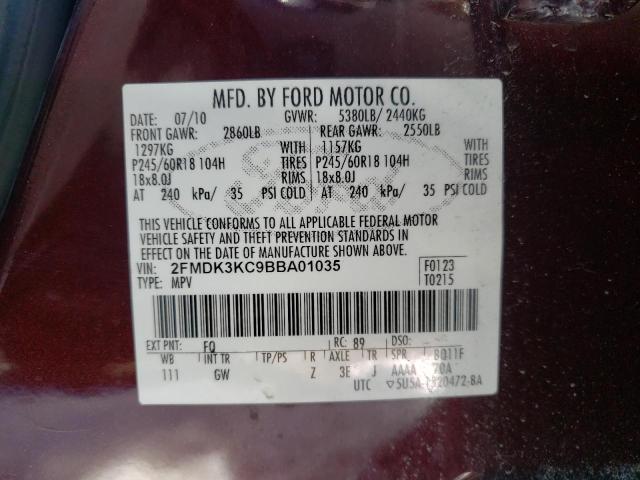 Photo 14 from auction – 2011 FORD EDGE LIMIT with VIN 2FMDK3KC9BBA01035