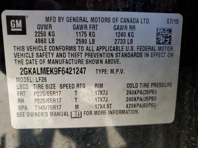 Photo 14 from auction – 2015 GMC TERRAIN SL with VIN 2GKALMEK9F6421247