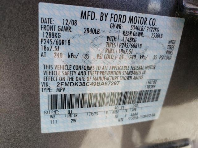 Photo 14 from auction – 2009 FORD EDGE SEL with VIN 2FMDK38C49BA67297