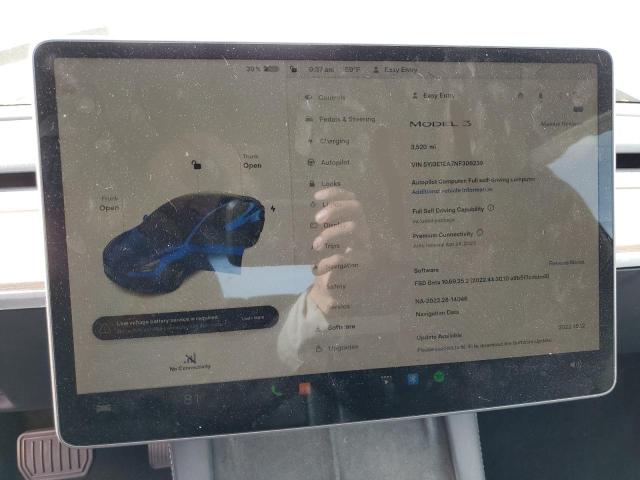 Photo 9 from auction – 2022 TESLA MODEL 3 with VIN 5YJ3E1EA7NF306238