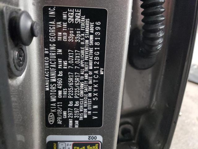 Photo 14 from auction – 2011 KIA SORENTO BA with VIN 5XYKTCA12BG181396