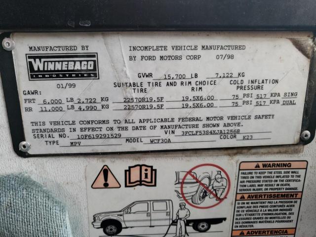 Photo 10 from auction – 1999 WINNEBAGO ALL MODELS with VIN 3FCLF53S4XJA12568