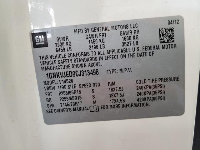 Photo 14 from auction – 2012 CHEVROLET TRAVERSE L with VIN 1GNKVJED9CJ313498
