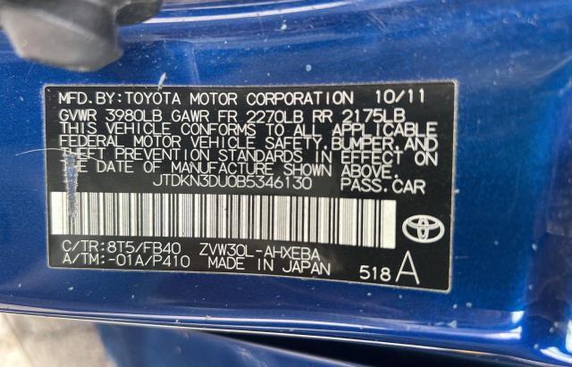 Photo 10 from auction – 2011 TOYOTA PRIUS with VIN JTDKN3DU0B5346130