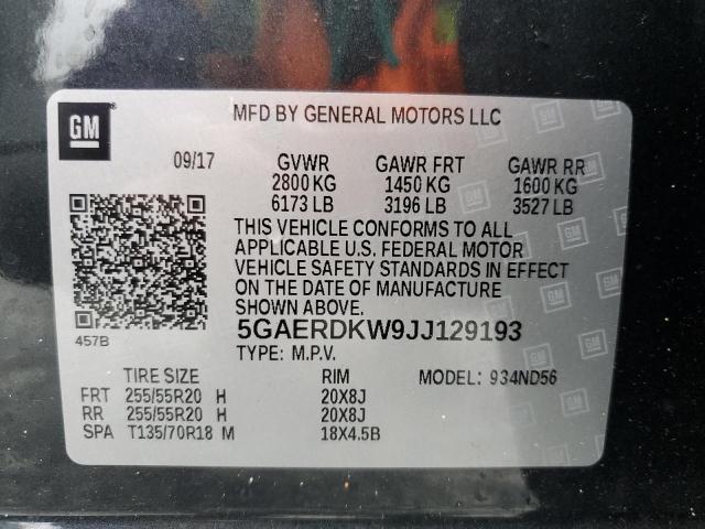 Photo 14 from auction – 2018 BUICK ENCLAVE AV with VIN 5GAERDKW9JJ129193