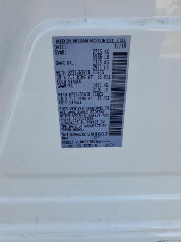 Photo 14 from auction – 2019 NISSAN PATHFINDER with VIN 5N1DR2MM7KC598603