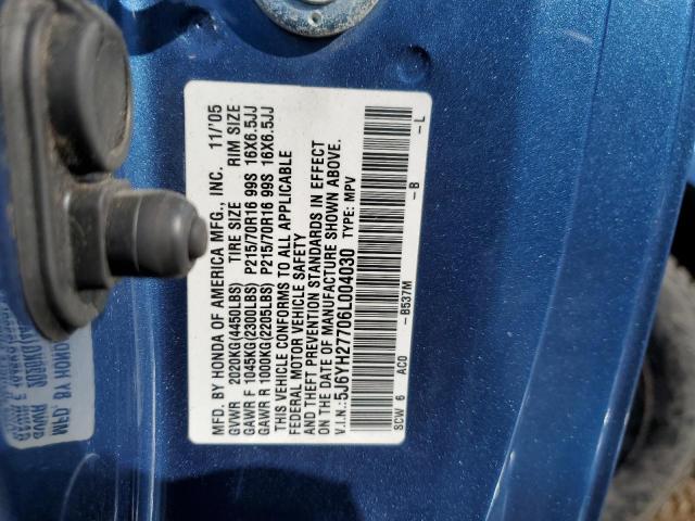 Photo 14 from auction – 2006 HONDA ELEMENT EX with VIN 5J6YH27706L004030