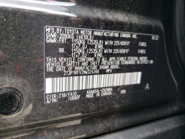 Photo 14 from auction – 2022 TOYOTA RAV4 XLE with VIN 2T3P1RFV2NW324346