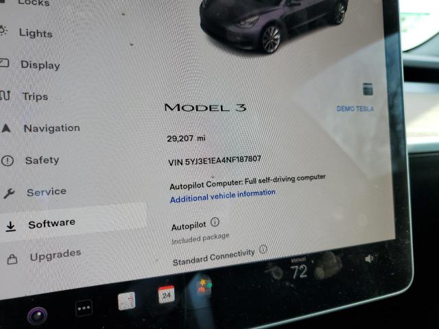 Photo 9 from auction – 2022 TESLA MODEL 3 with VIN 5YJ3E1EA4NF187807