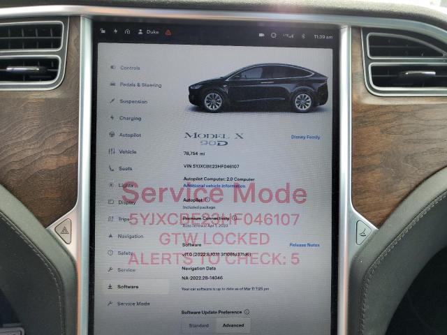Photo 9 from auction – 2017 TESLA MODEL X with VIN 5YJXCBE23HF046107