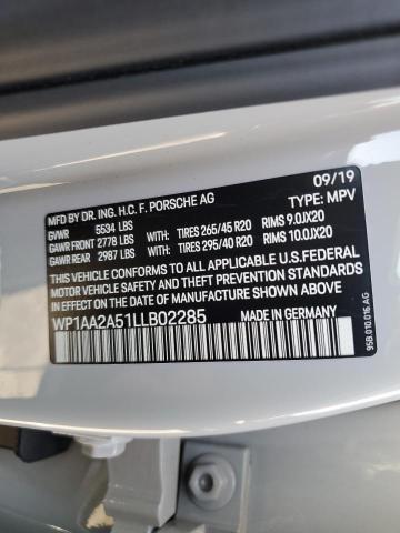 Photo 14 from auction – 2020 PORSCHE MACAN with VIN WP1AA2A51LLB02285