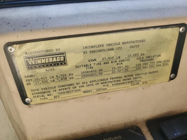 Foto 10 de la subasta – 2004 FREIGHTLINER CHASSIS X con VIN 4UZAAHAK24CM33626